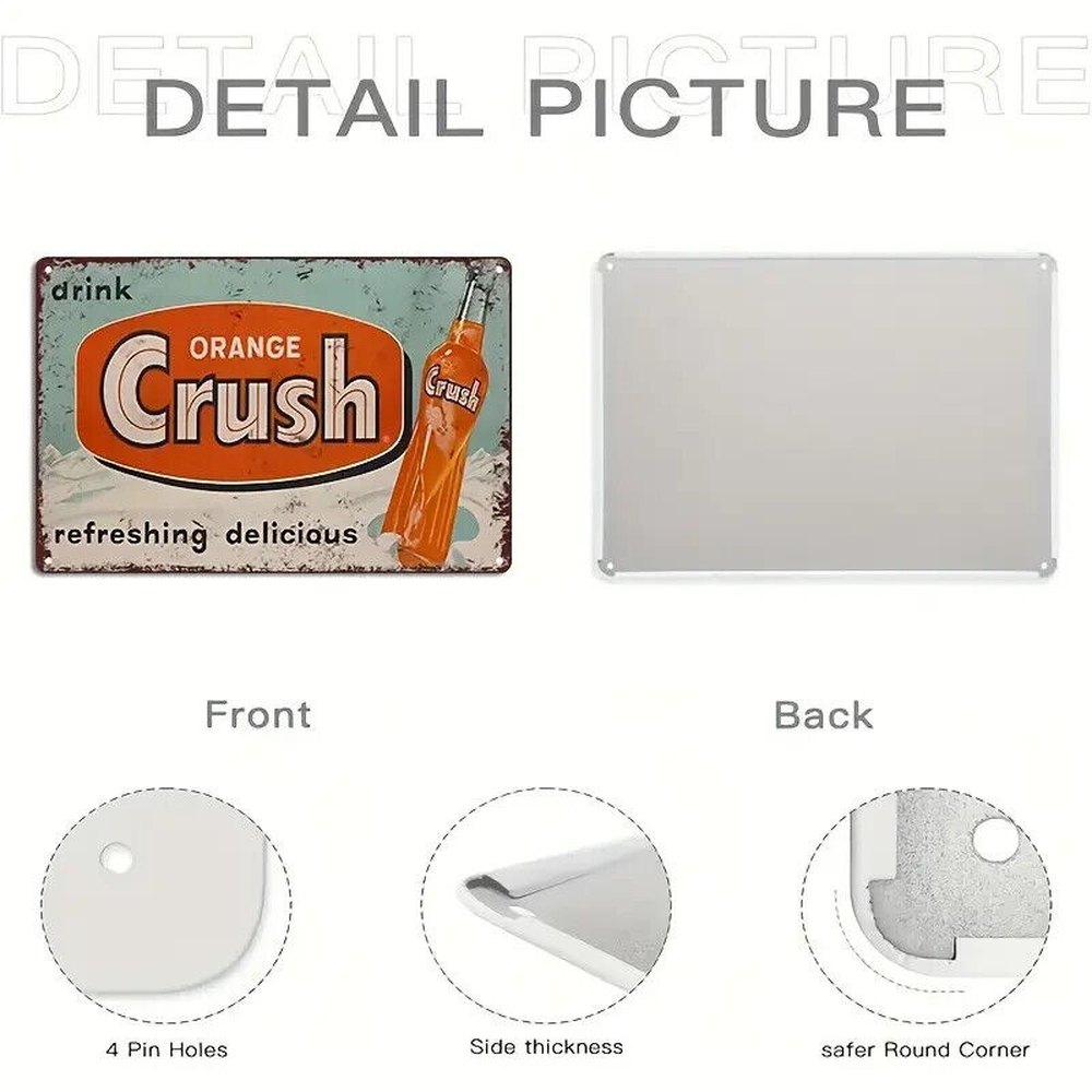 Orange Crush Novelty Metal Sign 12 x 8 Wall Art Home & Garden:Home Décor:Plaques & Signs Style Your Walls